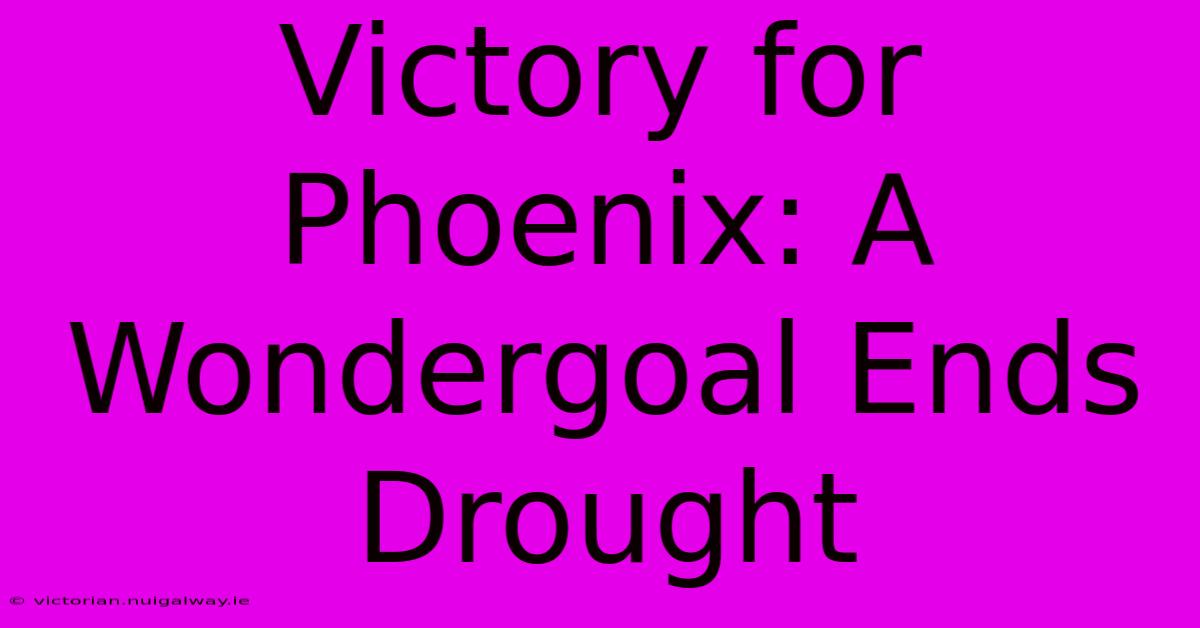 Victory For Phoenix: A Wondergoal Ends Drought