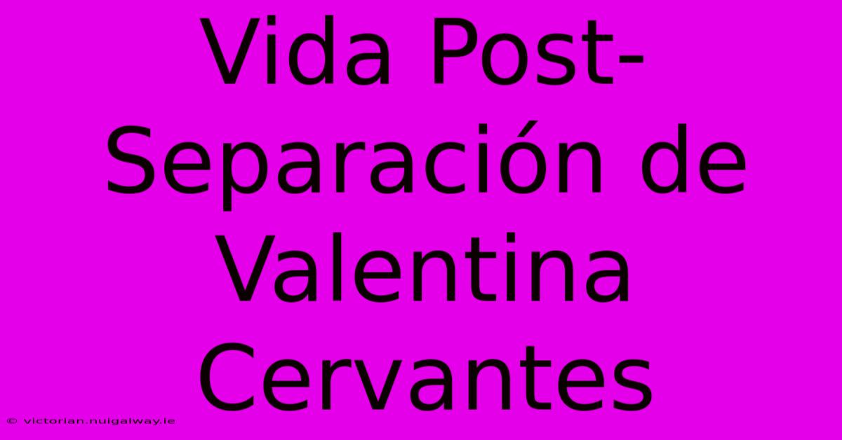 Vida Post-Separación De Valentina Cervantes 