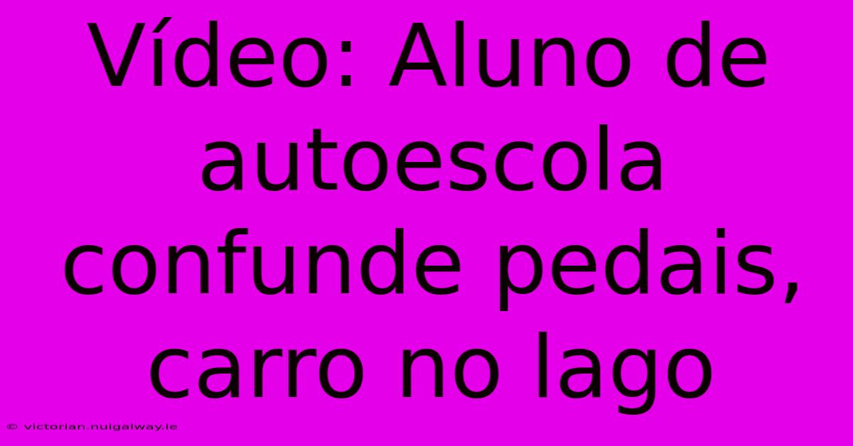 Vídeo: Aluno De Autoescola Confunde Pedais, Carro No Lago