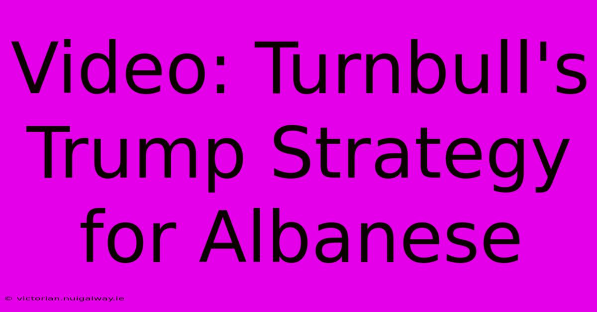 Video: Turnbull's Trump Strategy For Albanese