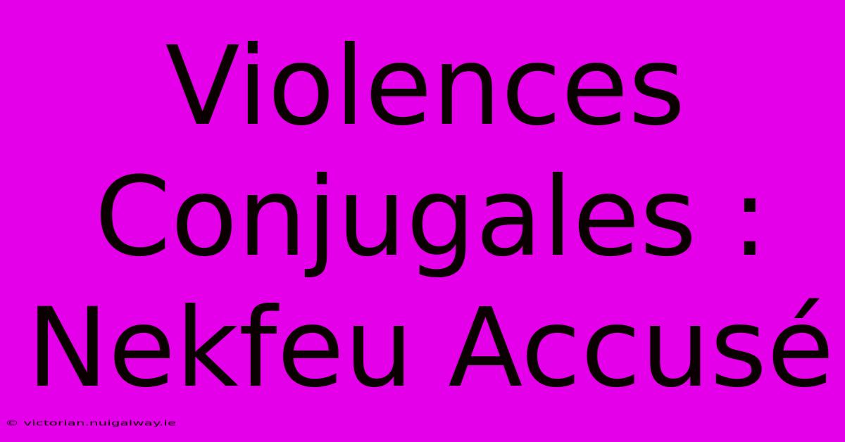 Violences Conjugales : Nekfeu Accusé