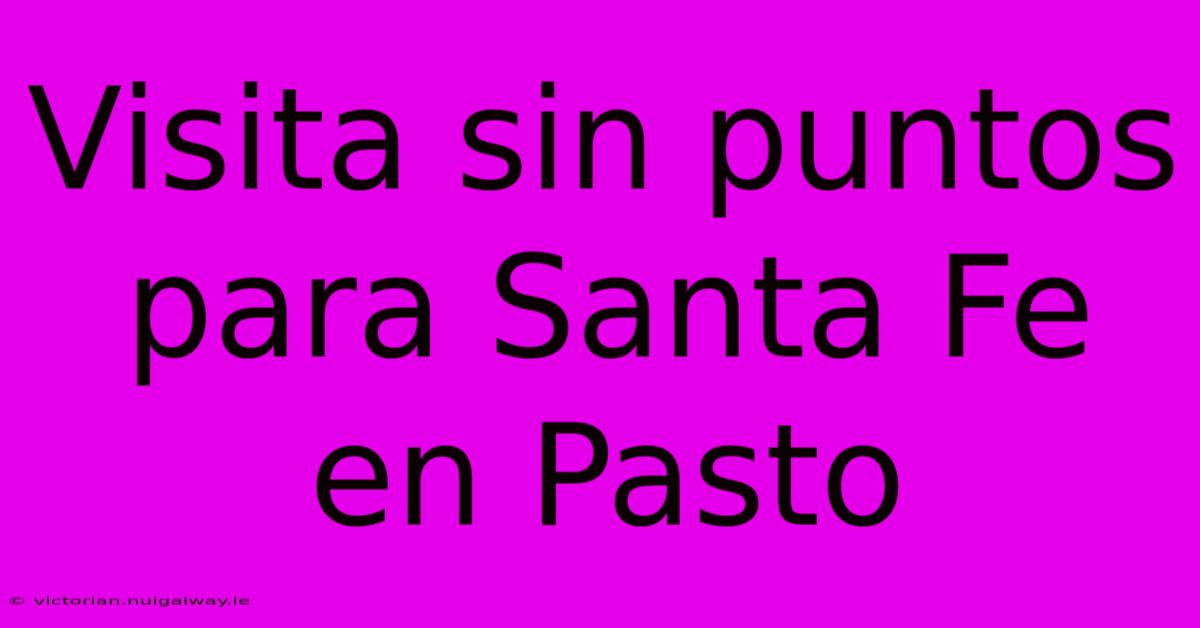 Visita Sin Puntos Para Santa Fe En Pasto