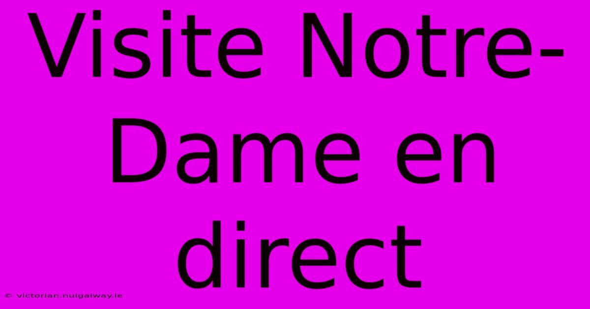 Visite Notre-Dame En Direct