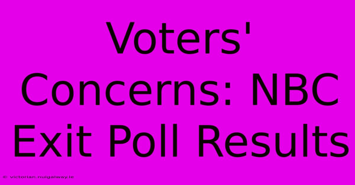 Voters' Concerns: NBC Exit Poll Results