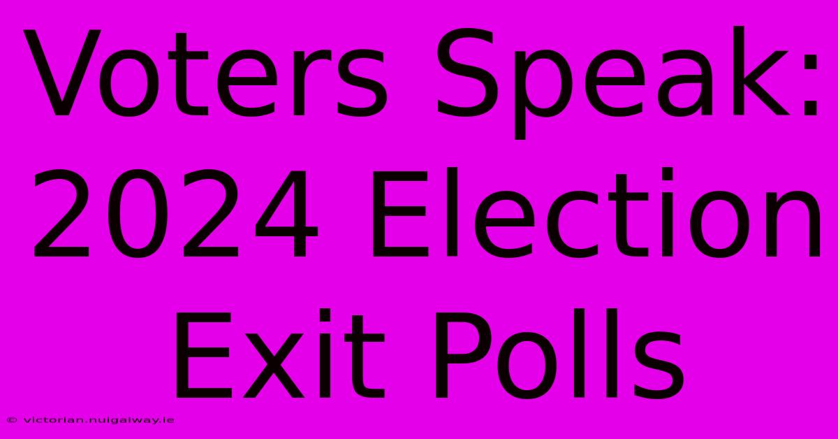 Voters Speak: 2024 Election Exit Polls