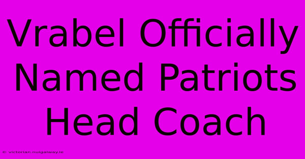 Vrabel Officially Named Patriots Head Coach