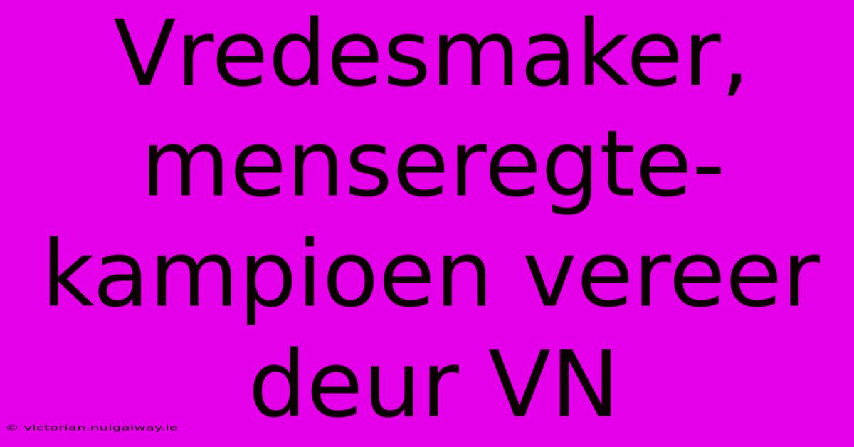 Vredesmaker, Menseregte-kampioen Vereer Deur VN