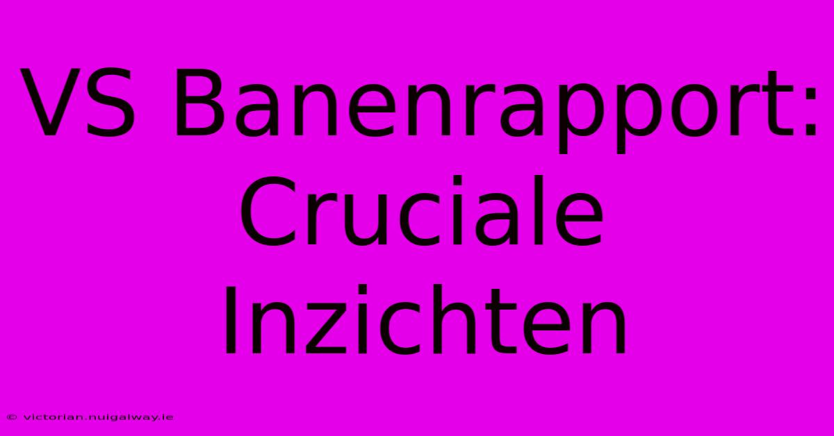 VS Banenrapport:  Cruciale Inzichten 