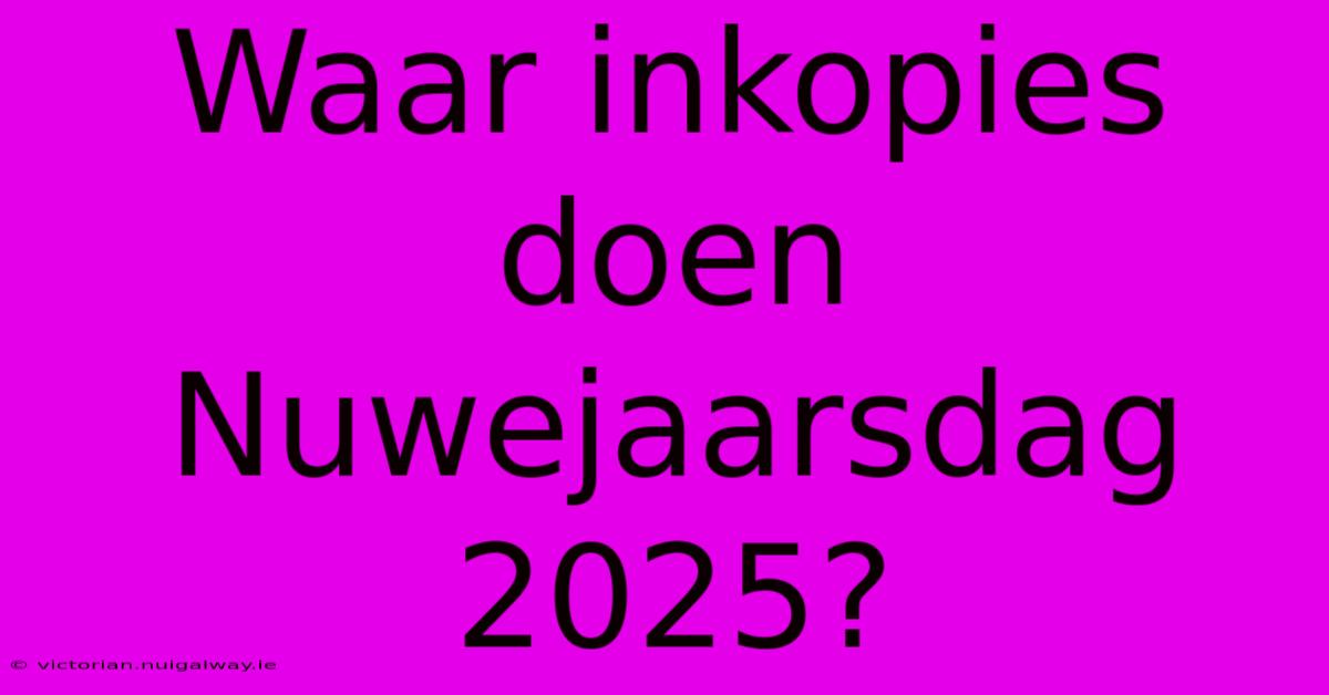 Waar Inkopies Doen Nuwejaarsdag 2025?