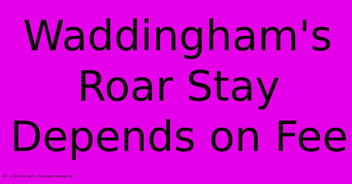 Waddingham's Roar Stay Depends On Fee