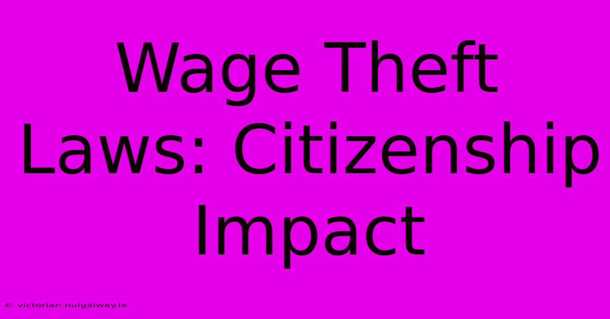 Wage Theft Laws: Citizenship Impact