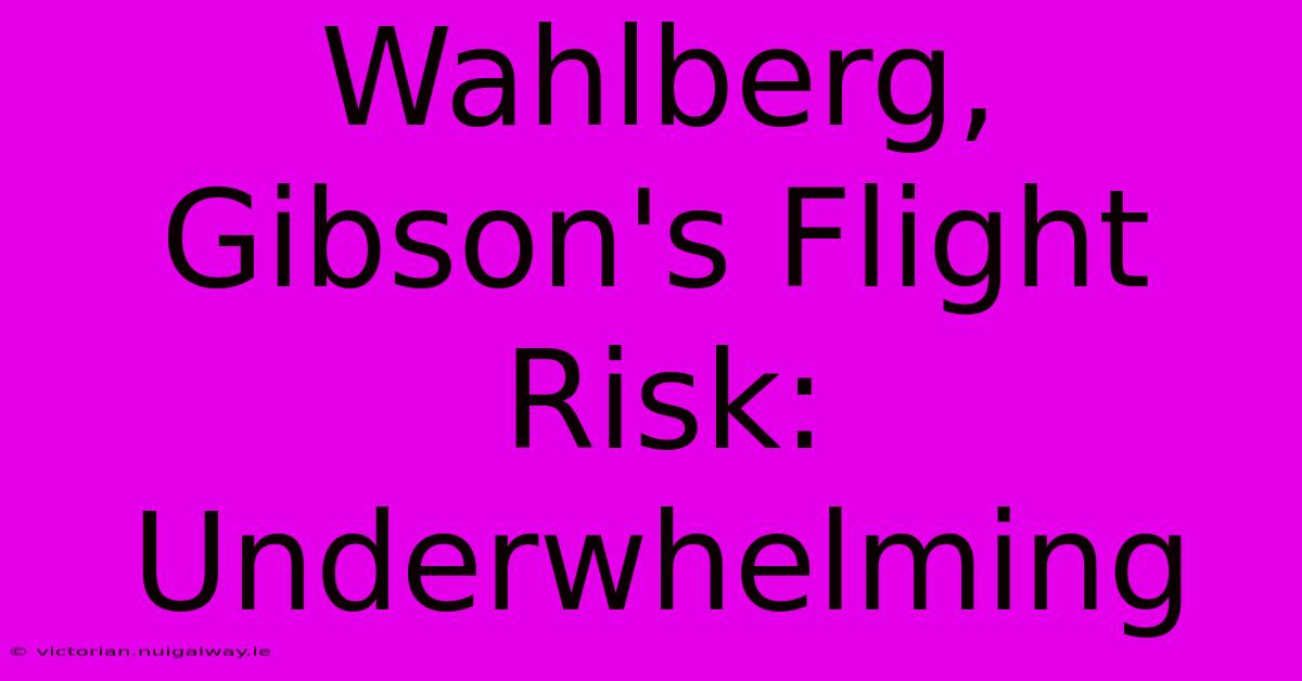 Wahlberg, Gibson's Flight Risk: Underwhelming