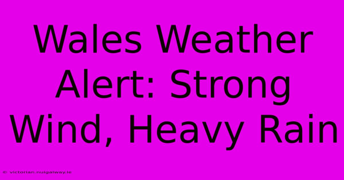 Wales Weather Alert: Strong Wind, Heavy Rain