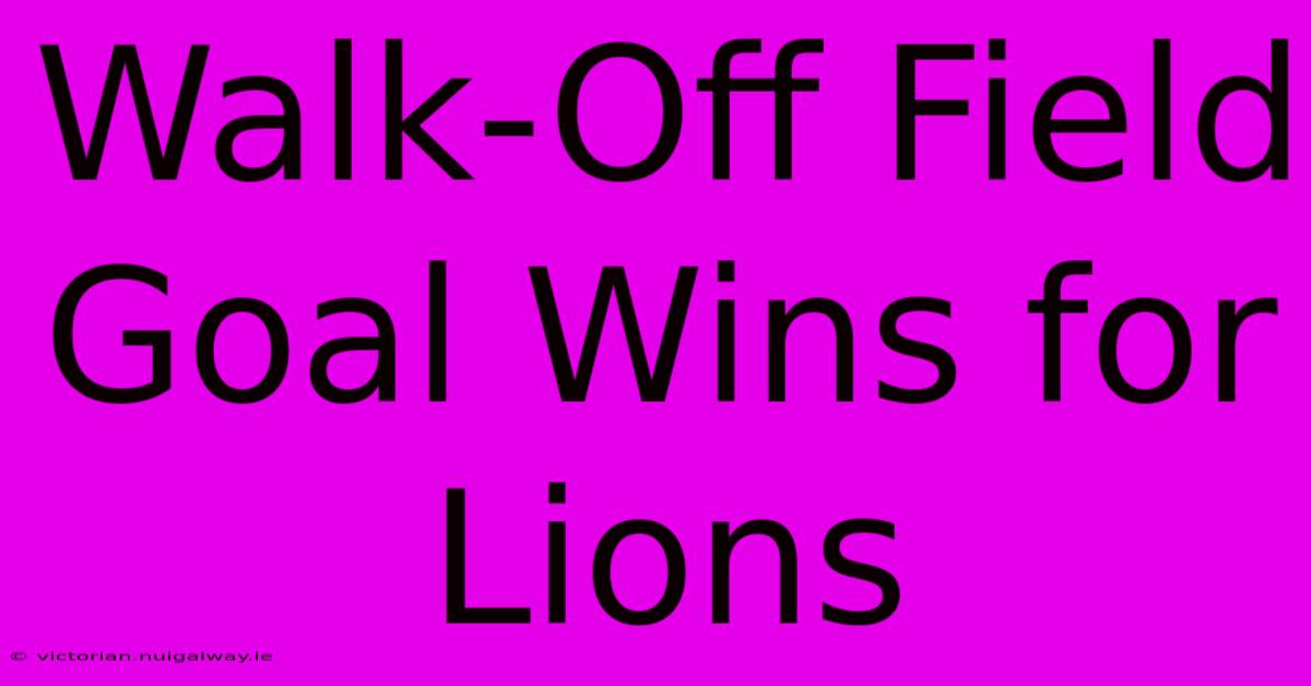 Walk-Off Field Goal Wins For Lions