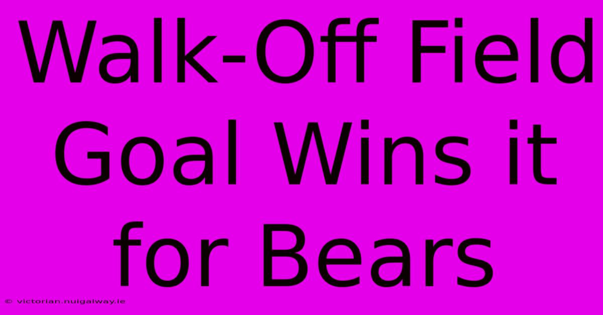 Walk-Off Field Goal Wins It For Bears