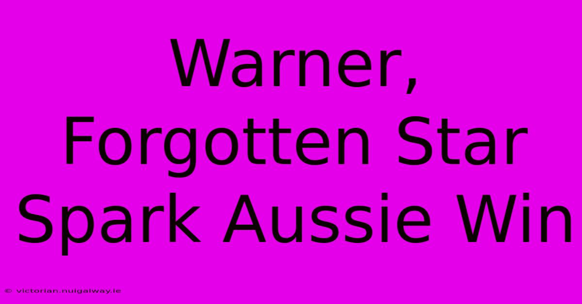 Warner, Forgotten Star Spark Aussie Win