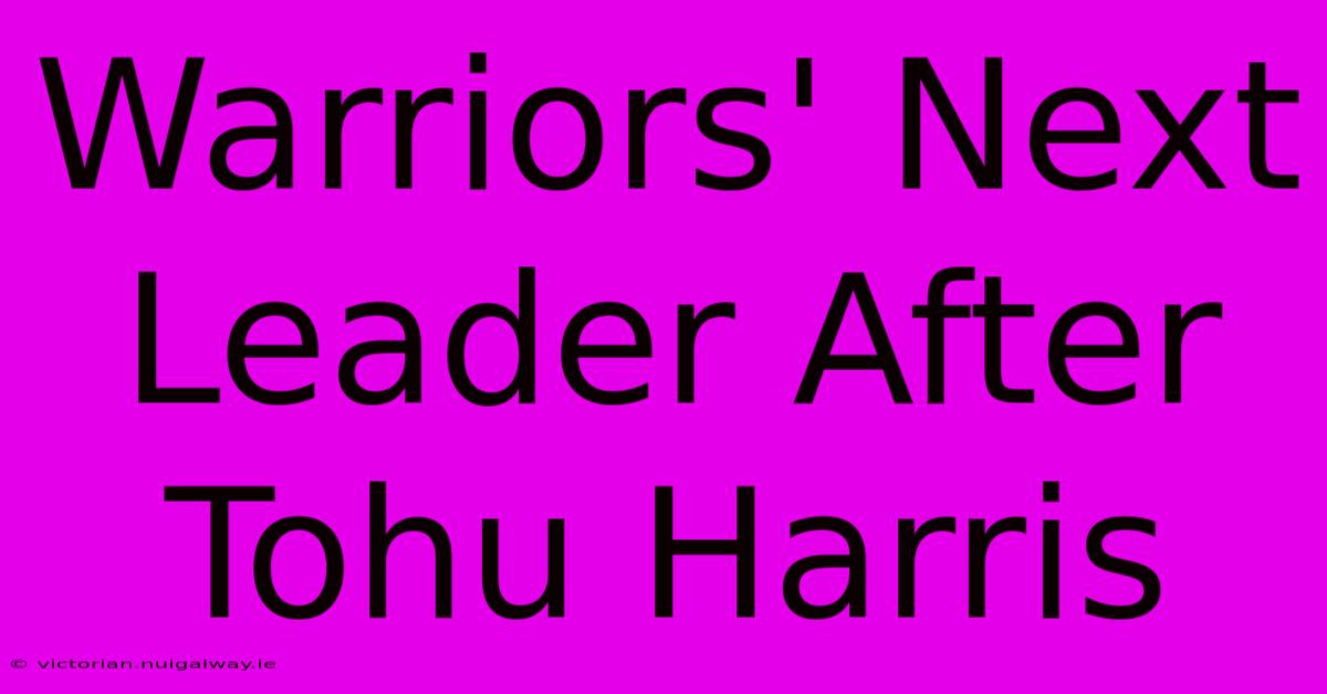 Warriors' Next Leader After Tohu Harris