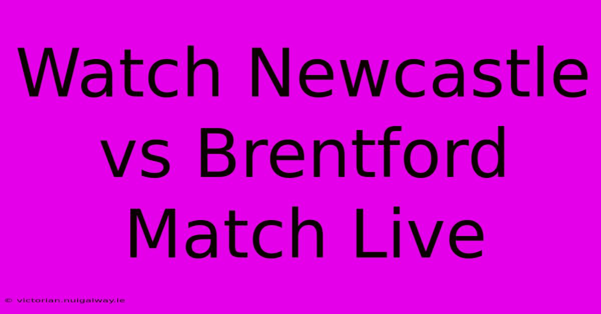 Watch Newcastle Vs Brentford Match Live