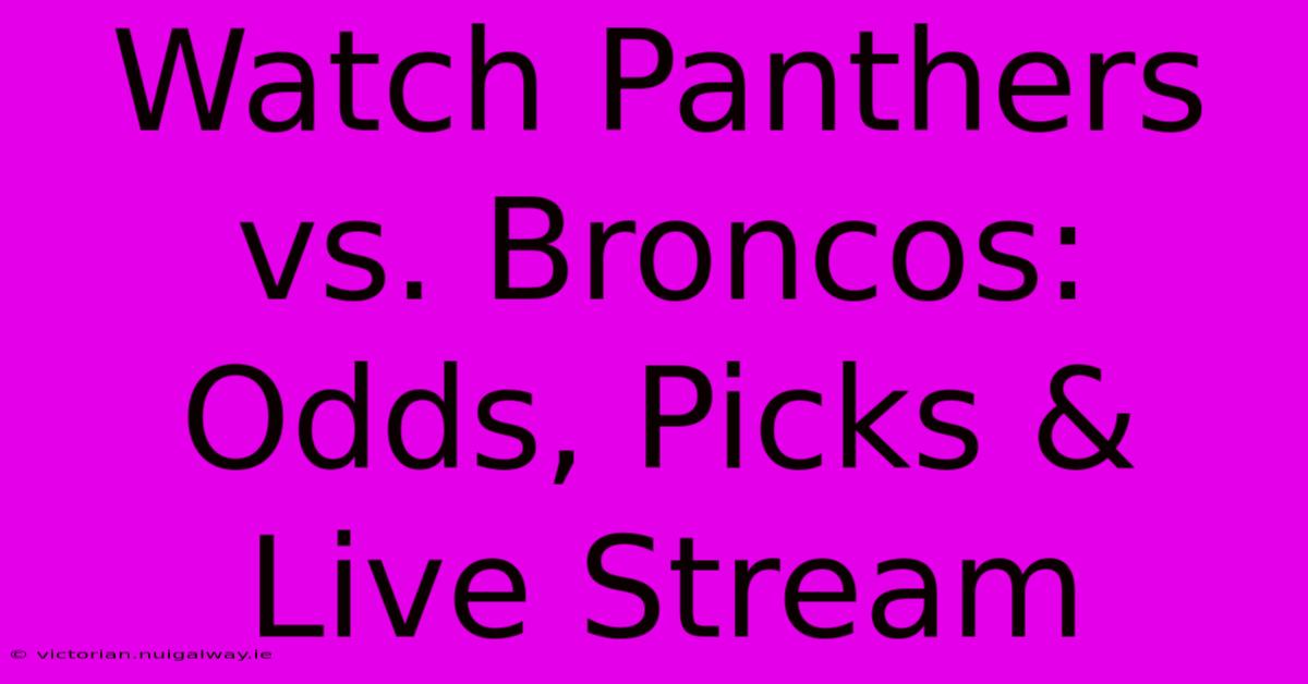 Watch Panthers Vs. Broncos: Odds, Picks & Live Stream