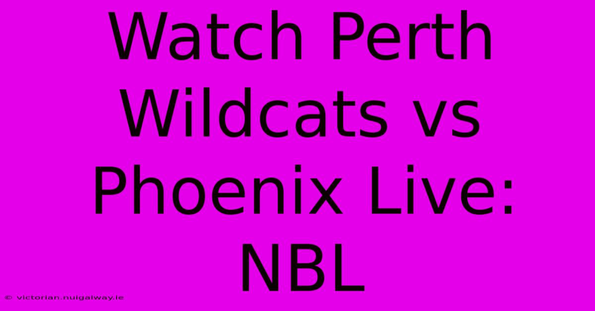 Watch Perth Wildcats Vs Phoenix Live: NBL