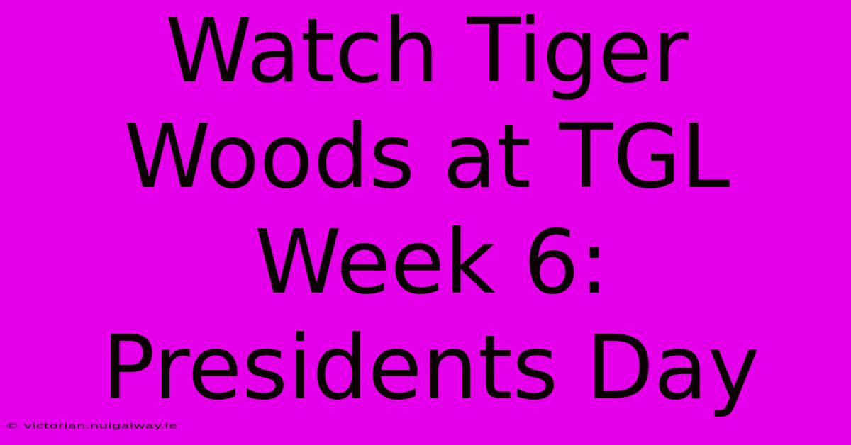 Watch Tiger Woods At TGL Week 6: Presidents Day