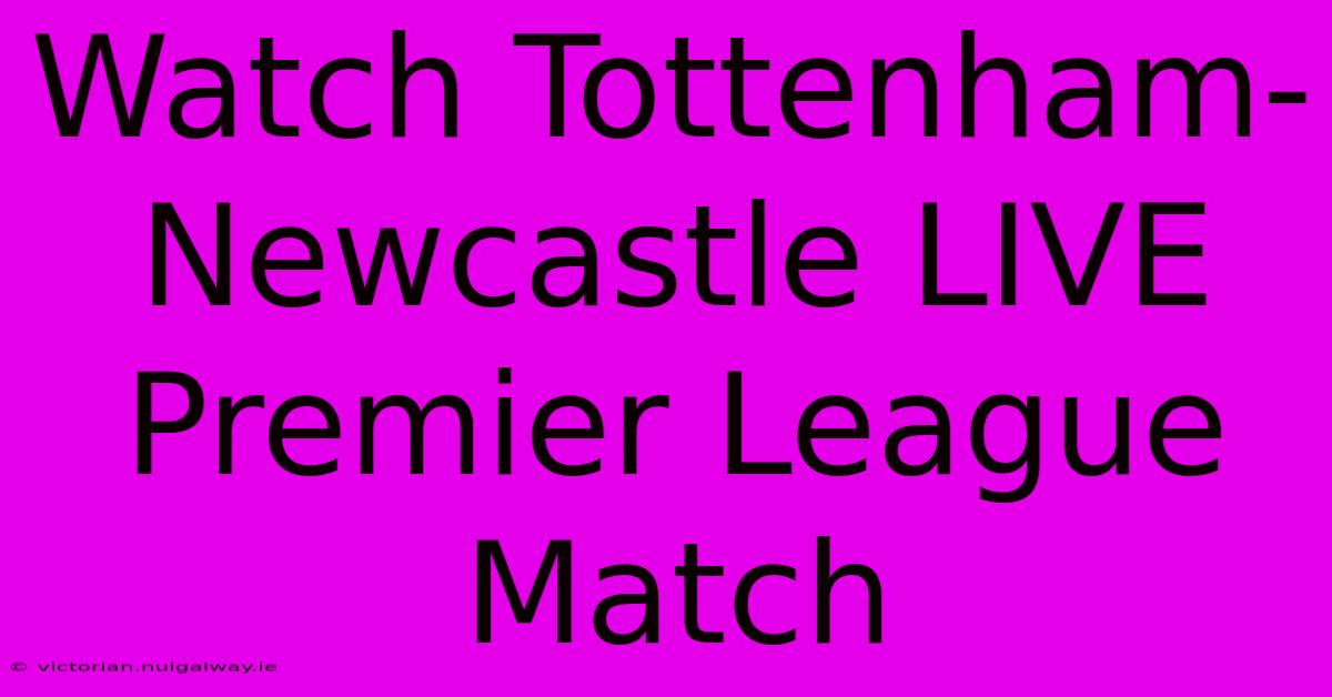 Watch Tottenham-Newcastle LIVE Premier League Match