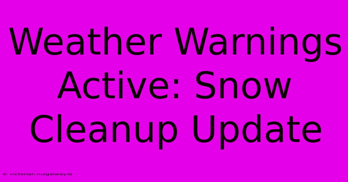 Weather Warnings Active: Snow Cleanup Update