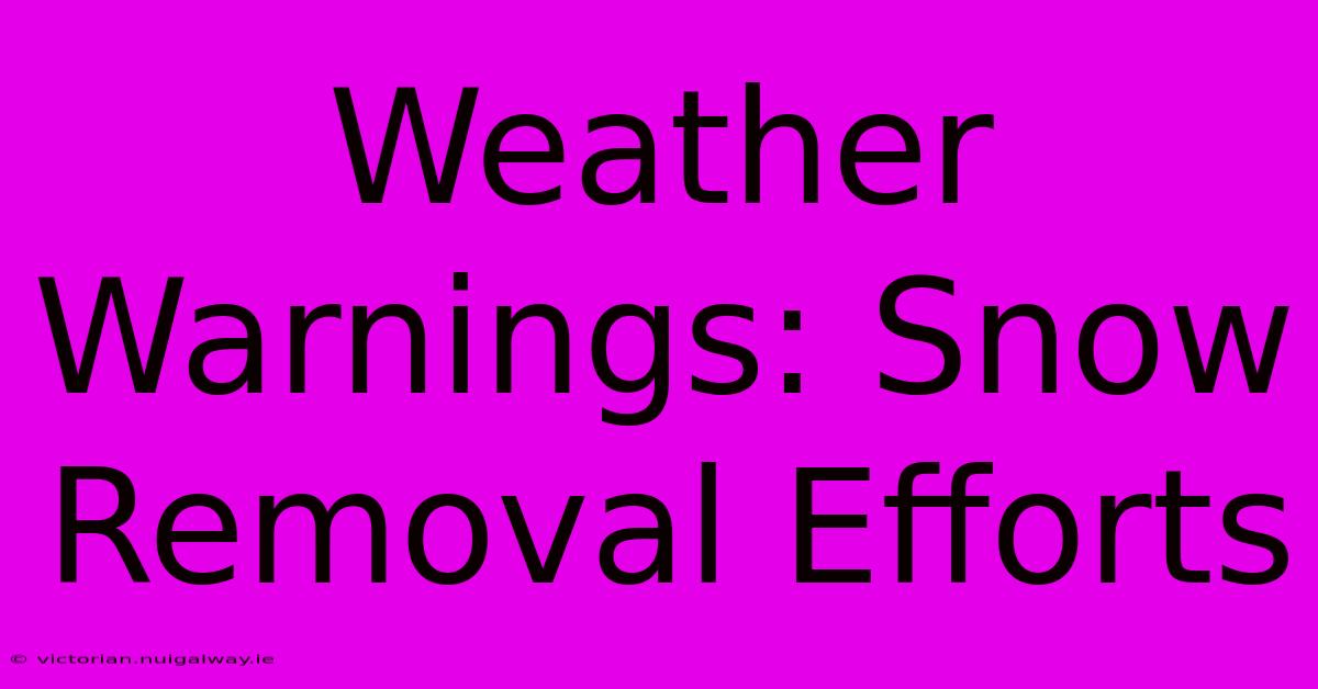 Weather Warnings: Snow Removal Efforts