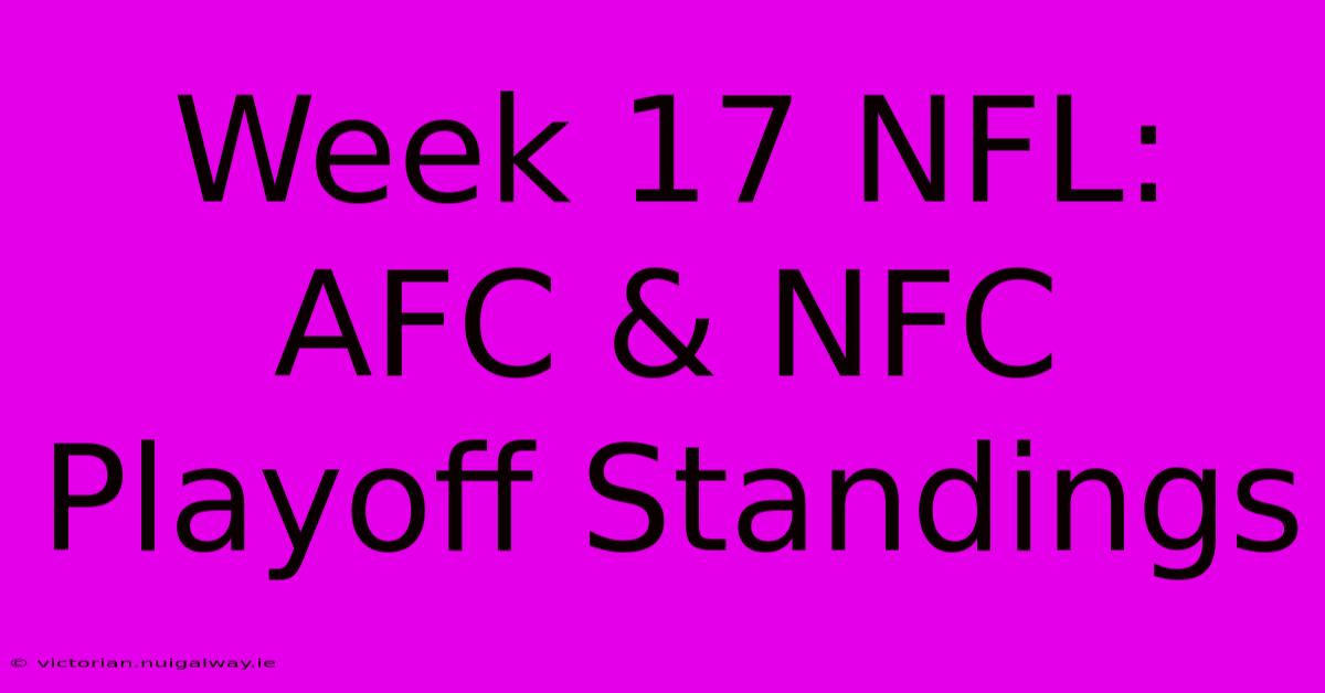 Week 17 NFL: AFC & NFC Playoff Standings