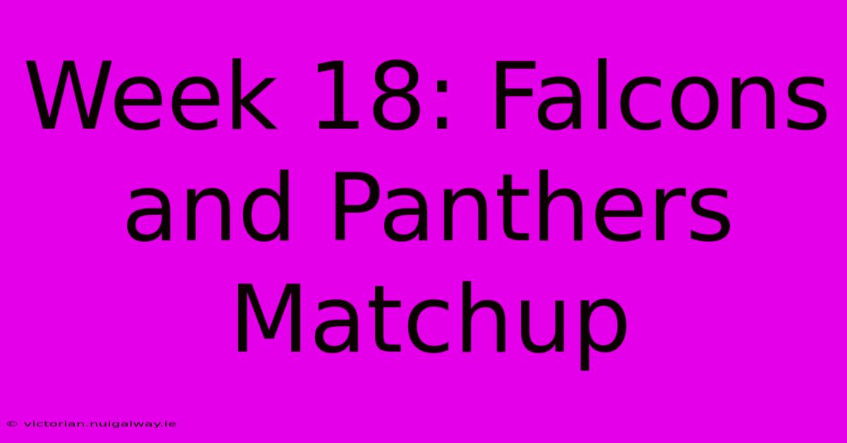 Week 18: Falcons And Panthers Matchup