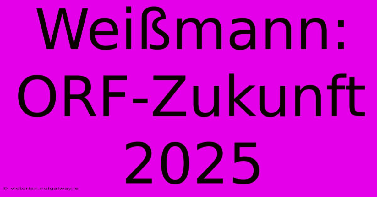 Weißmann: ORF-Zukunft 2025