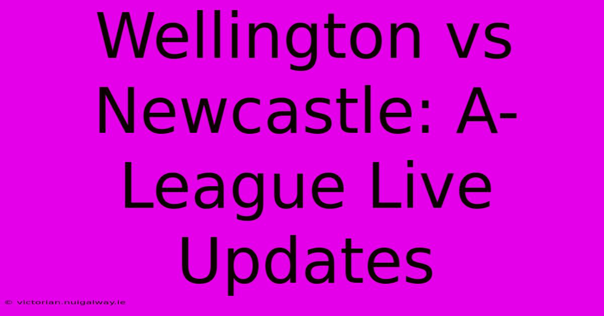 Wellington Vs Newcastle: A-League Live Updates