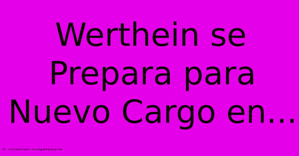 Werthein Se Prepara Para Nuevo Cargo En...