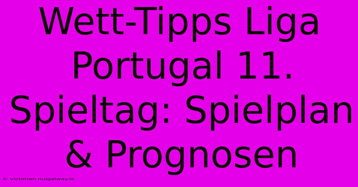 Wett-Tipps Liga Portugal 11. Spieltag: Spielplan & Prognosen