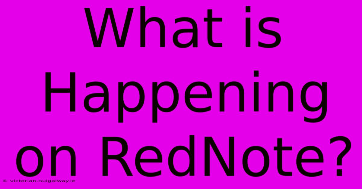 What Is Happening On RedNote?