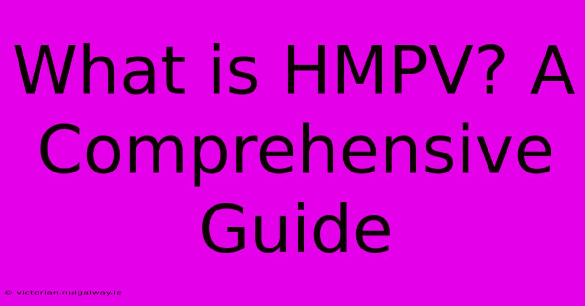 What Is HMPV? A Comprehensive Guide