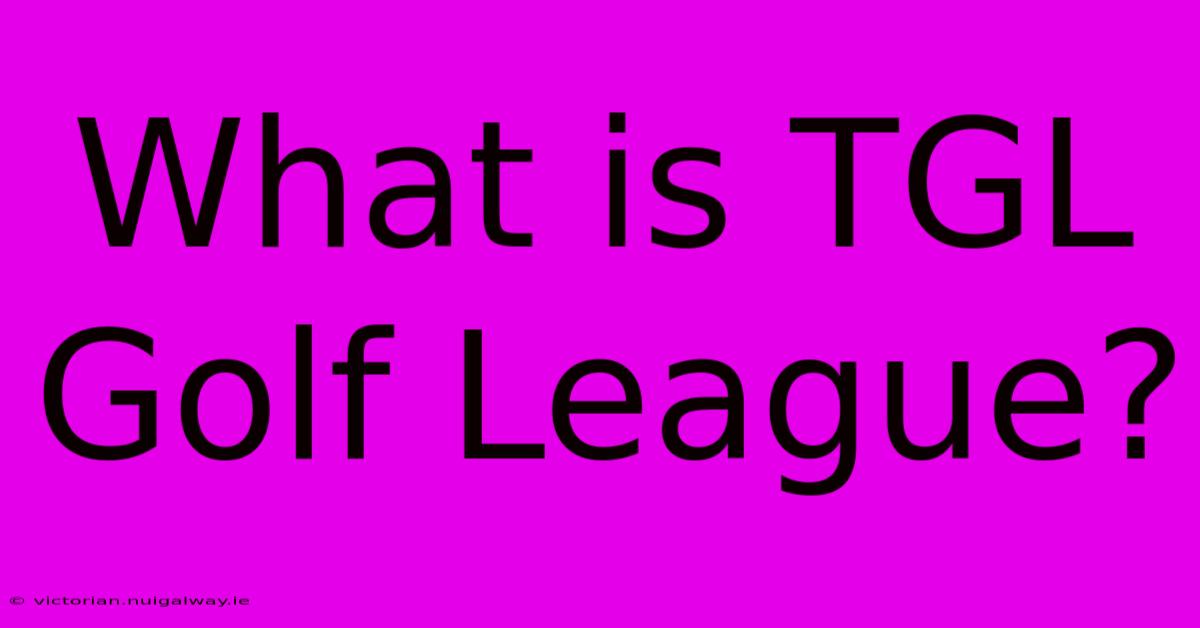 What Is TGL Golf League?