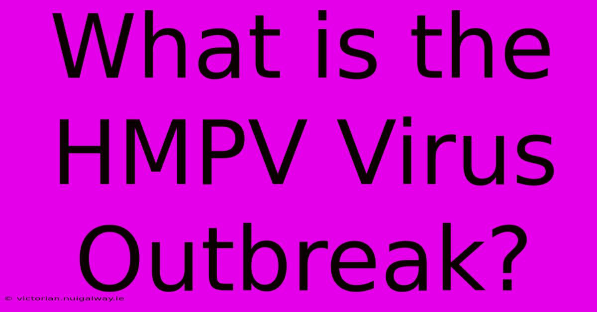 What Is The HMPV Virus Outbreak?