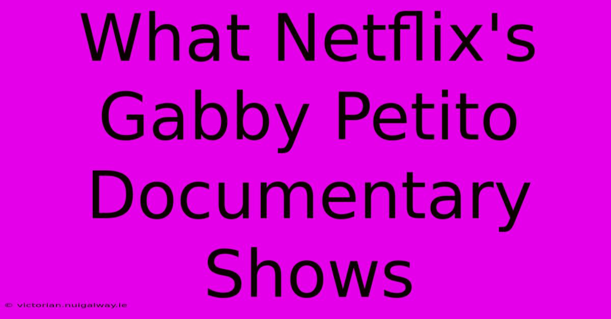 What Netflix's Gabby Petito Documentary Shows