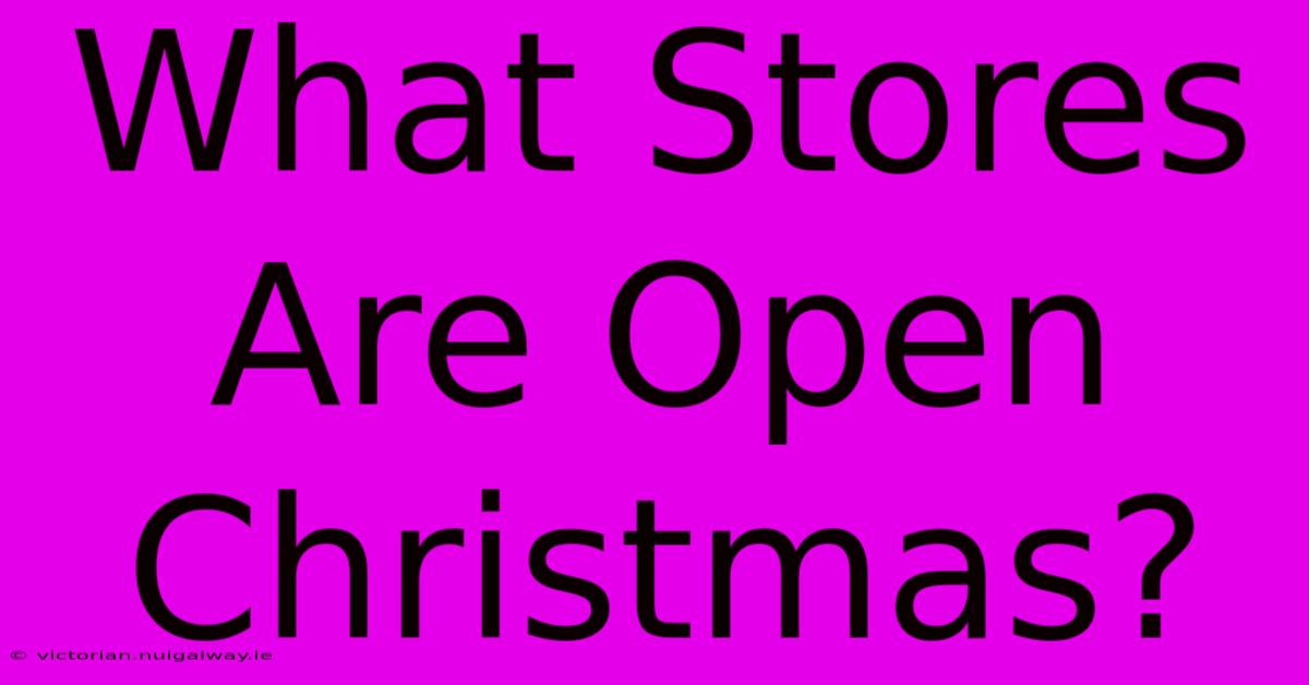 What Stores Are Open Christmas?