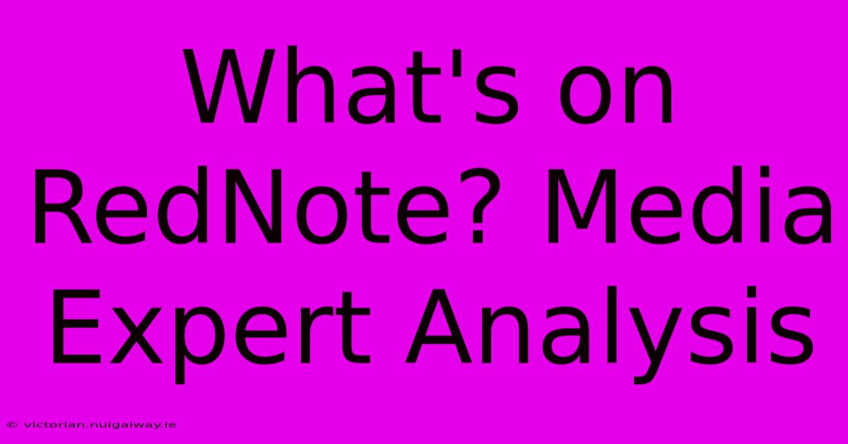 What's On RedNote? Media Expert Analysis