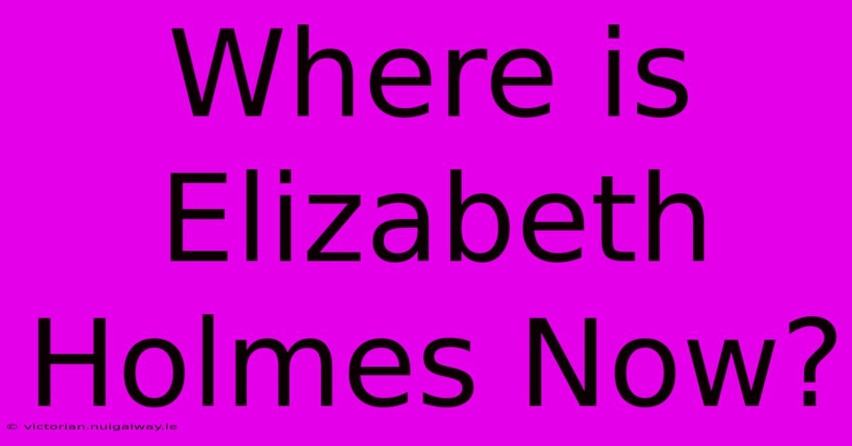 Where Is Elizabeth Holmes Now?