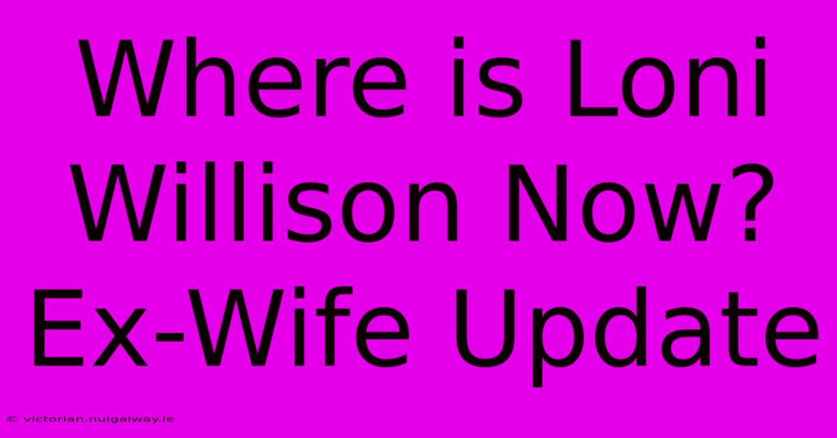 Where Is Loni Willison Now? Ex-Wife Update