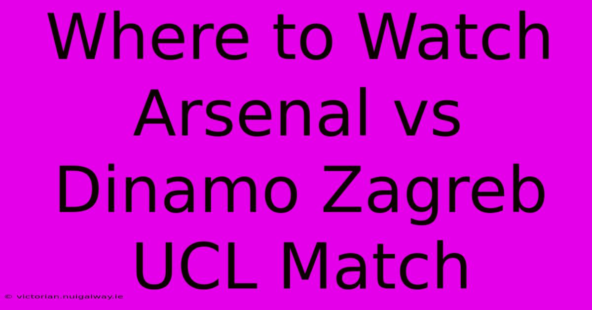 Where To Watch Arsenal Vs Dinamo Zagreb UCL Match