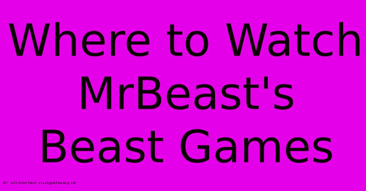 Where To Watch MrBeast's Beast Games