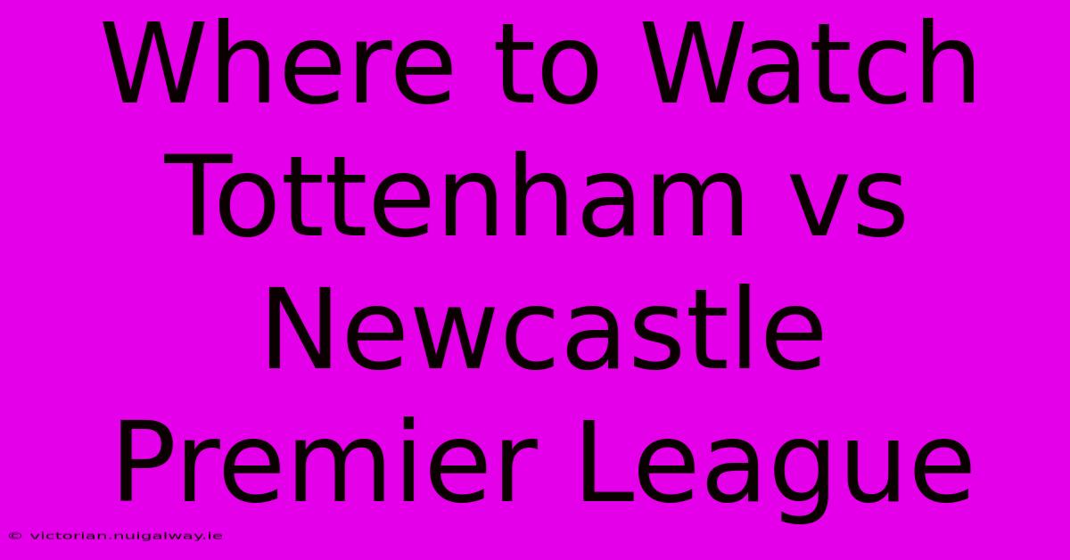 Where To Watch Tottenham Vs Newcastle Premier League