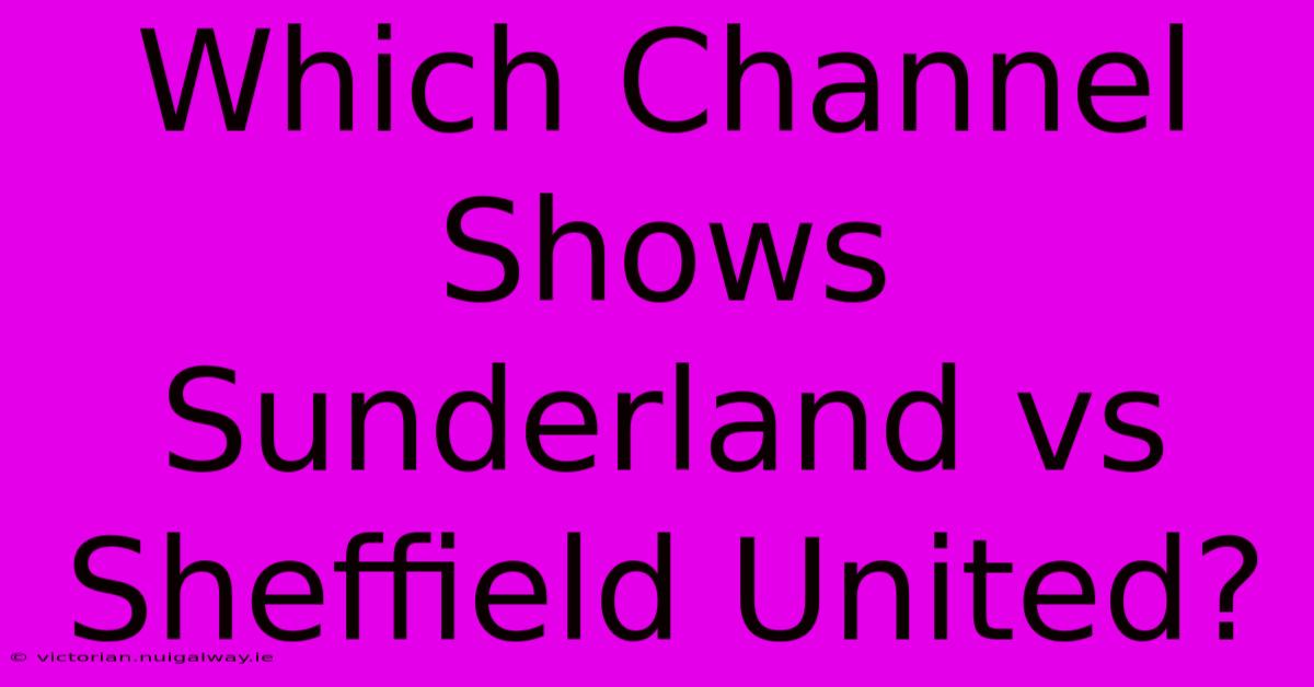 Which Channel Shows Sunderland Vs Sheffield United?