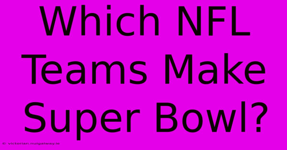 Which NFL Teams Make Super Bowl?