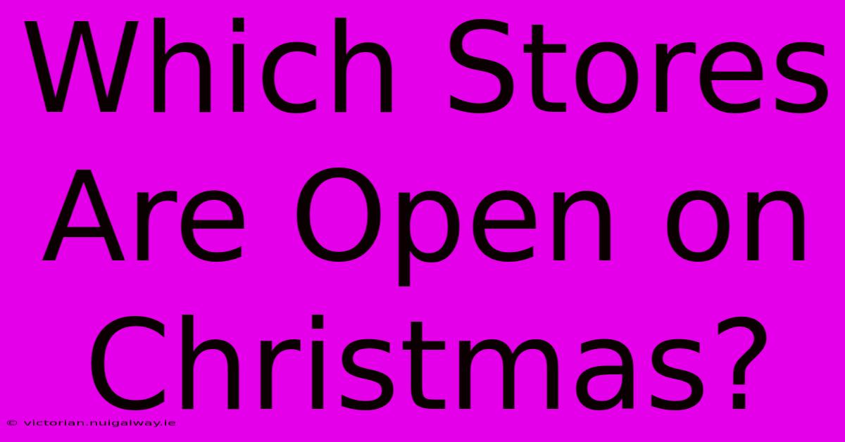 Which Stores Are Open On Christmas?