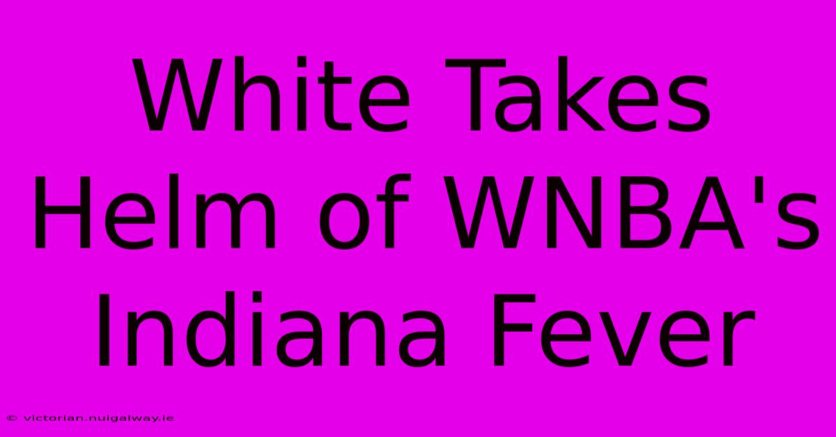 White Takes Helm Of WNBA's Indiana Fever 